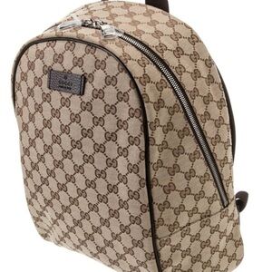 Gucci Monogram Beige and Brown Backpack
